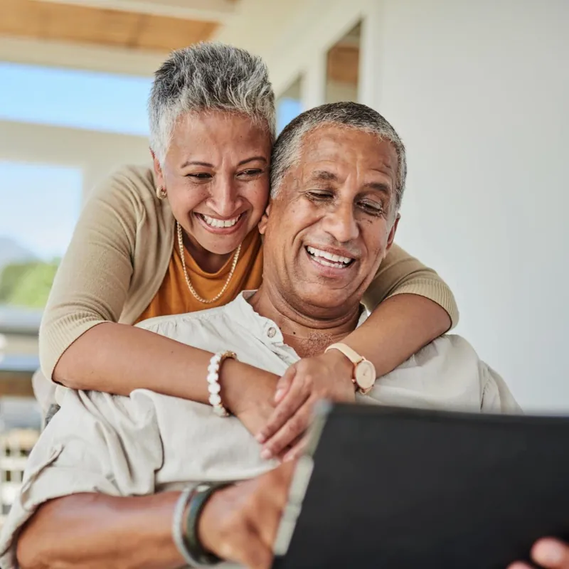 A couple reviewing their retirement plan together