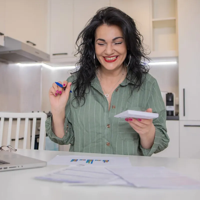 A business owner reviewing paperwork